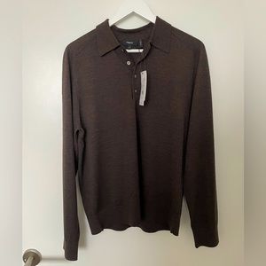 Men’s Theory 100% Wool long sleeve polo